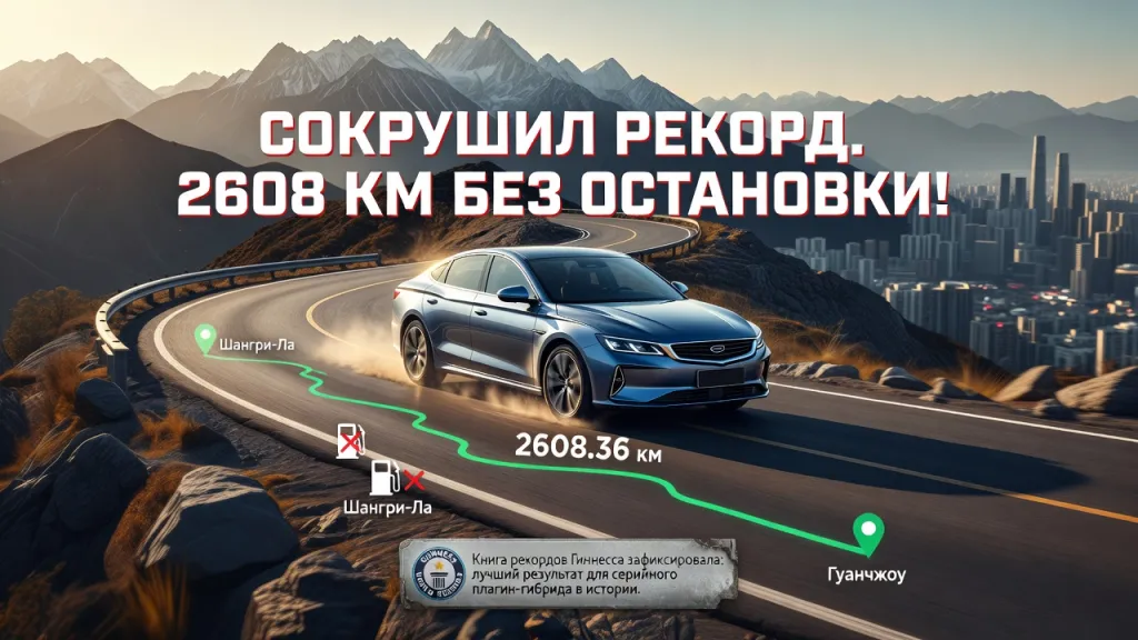 Geely Galaxy A7 сокрушил рекорд. 2608 км без остановки!